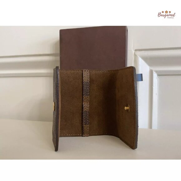 Authentic Louis Vuitton Brown Damier Ebene Coated Canvas Cufflinks Case - Picture 10 of 12